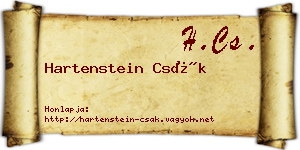 Hartenstein Csák névjegykártya